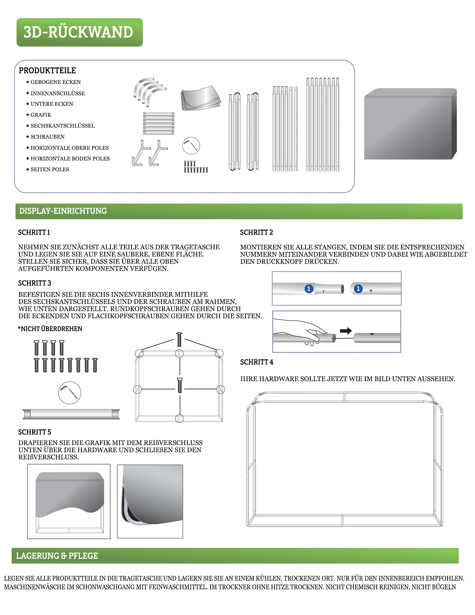 3D stoff wand Display-Einrichtung