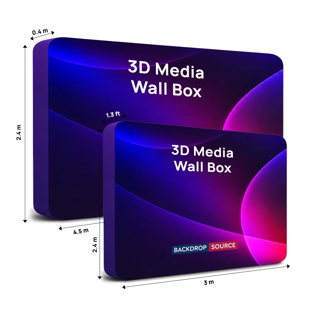 3D-Wandbox-Ausstellungsdisplay aus Stoff