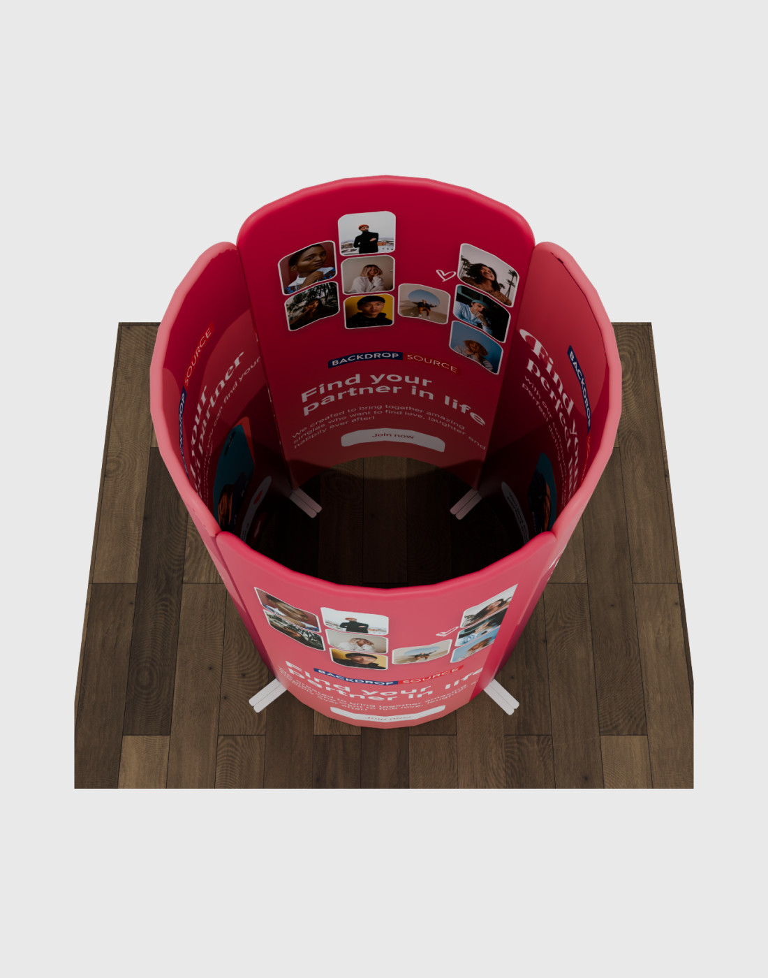 Magnetisches Stoff-Messestandsystem – Modell 1 (2m x 2m)