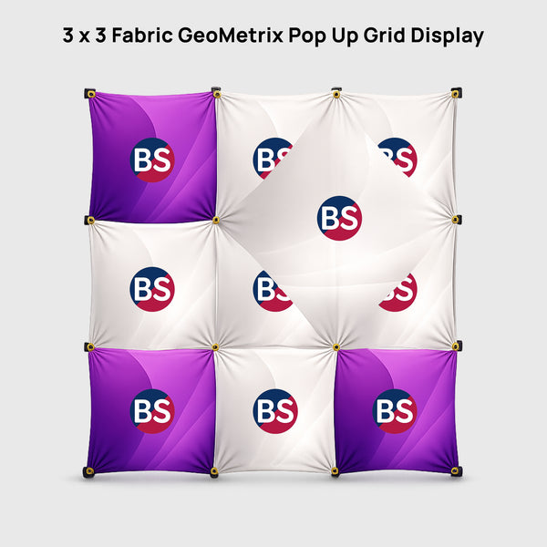 3 x 3 Stoff-GeoMetrix-Pop-up-Rasterdisplay
