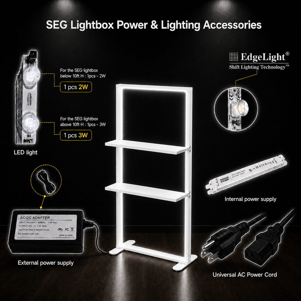 SEG-LED-Leuchtbox mit Regalen