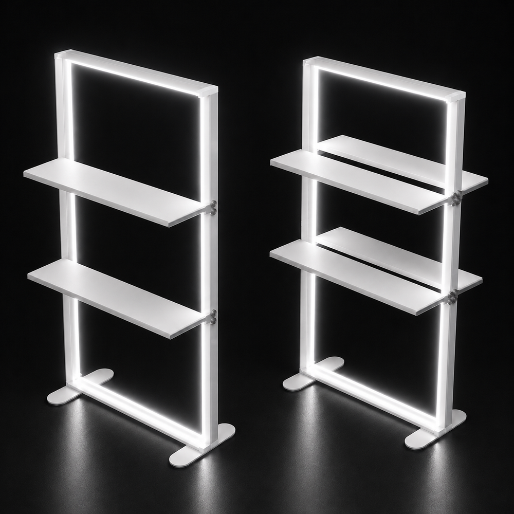 SEG-LED-Leuchtbox mit Regalen