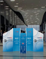 Magnetisches Stoff-Messestandsystem – Modell 4 (4m x 4m)