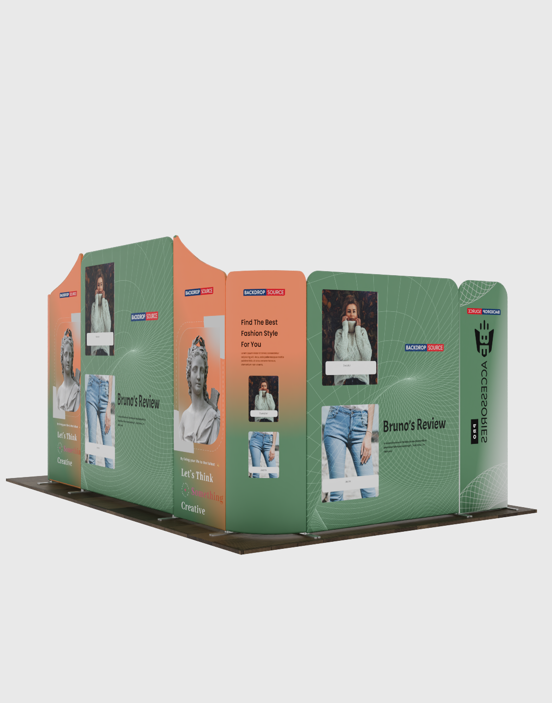 Magnetisches Stoff-Messestandsystem – Modell 2 (5m x 3m)