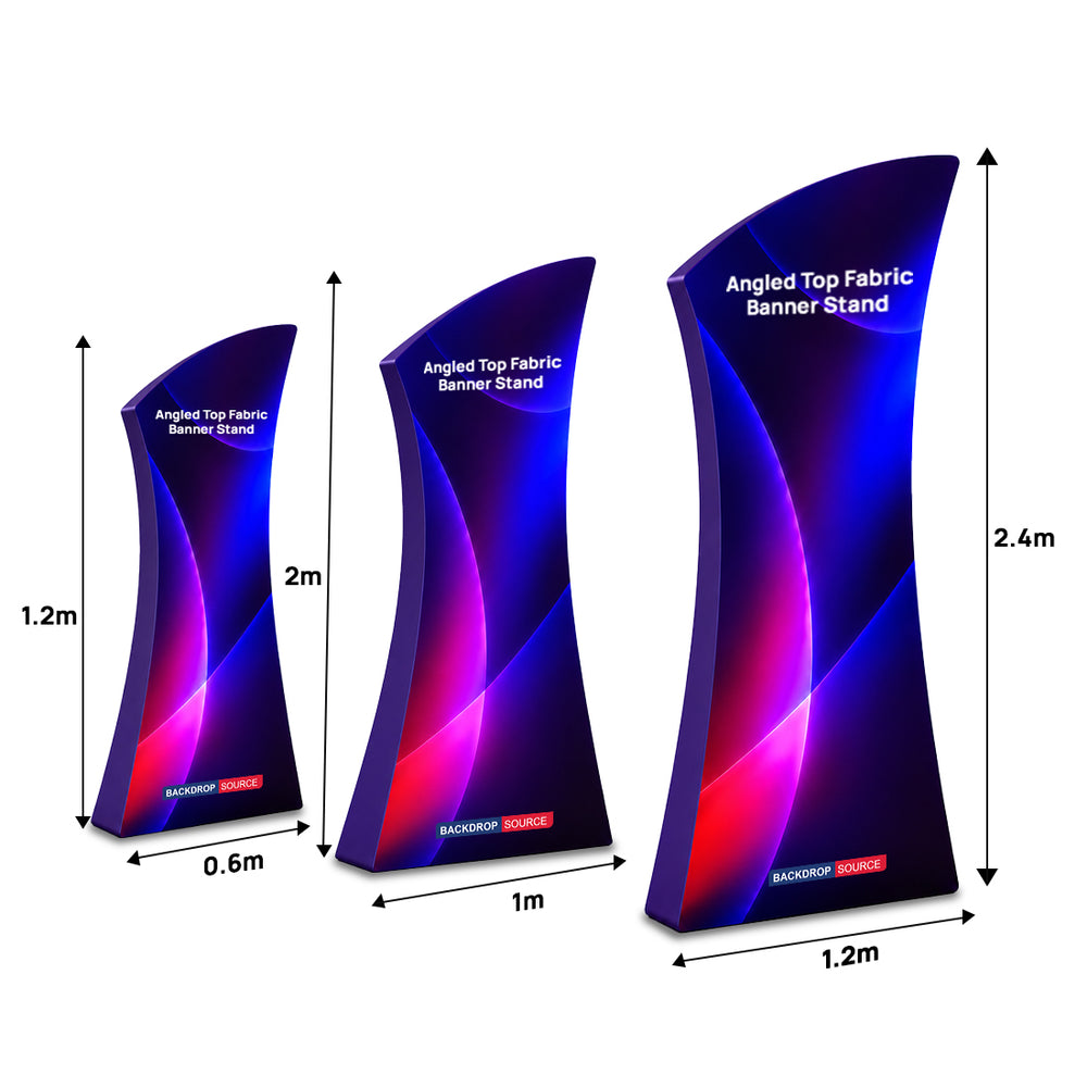 Spannstoff-Bannerständer mit abgeschrägter Oberkante