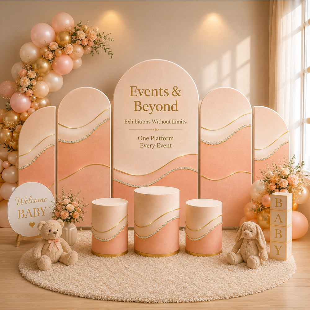 Bogen-Partysets – 5 Wände mit Sockel