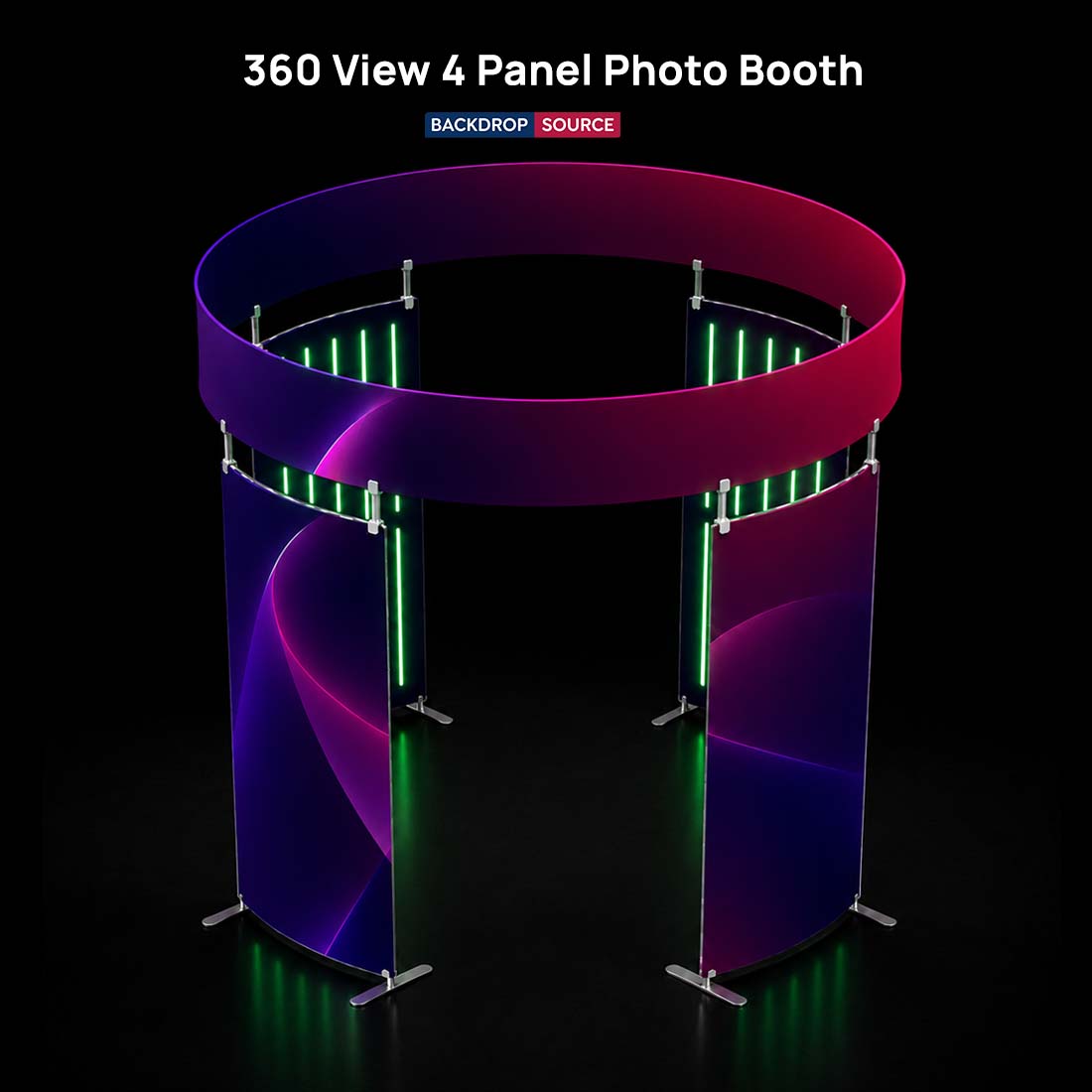 360-Grad-Ansicht 4-Panel-Fotokabinengehäuse