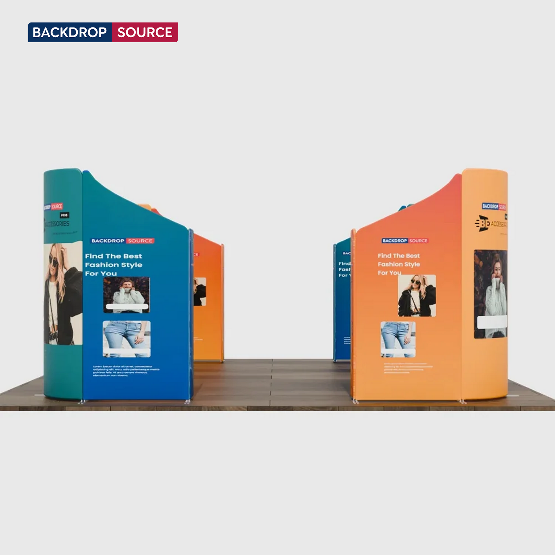 Magnetisches Stoff-Messestandsystem – Modell 5 (6m x 6m)