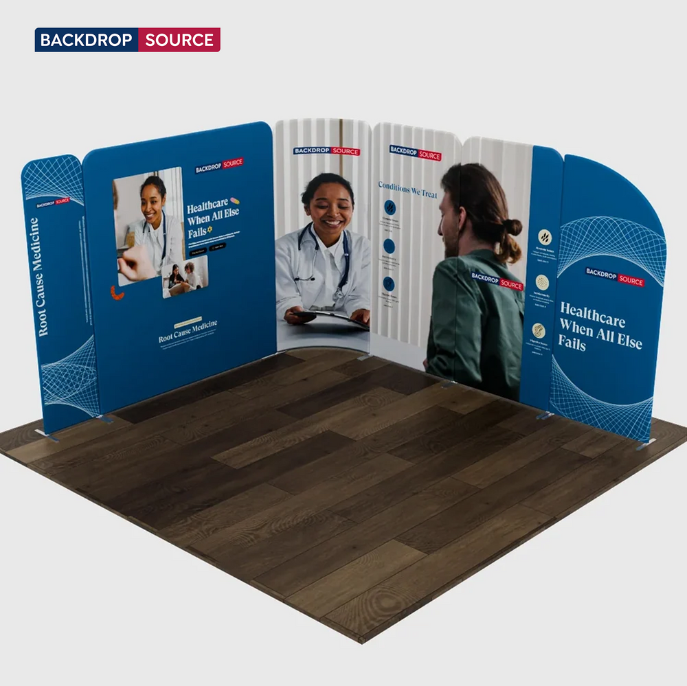 Magnetisches Stoff-Messestandsystem – Modell 3 (3m x 3m)