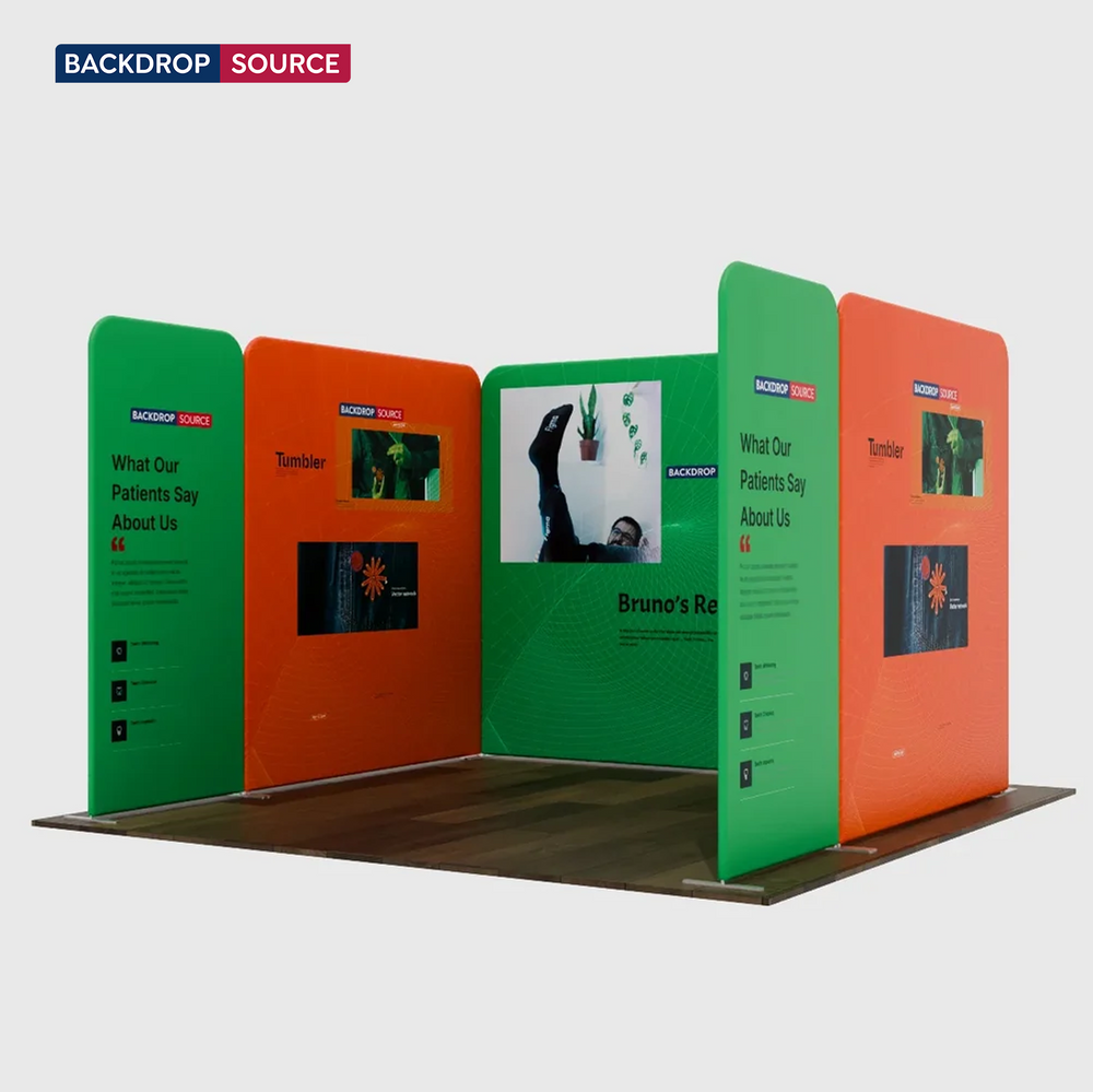 Magnetisches Stoff-Messestandsystem – Modell 2 (3m x 3m)