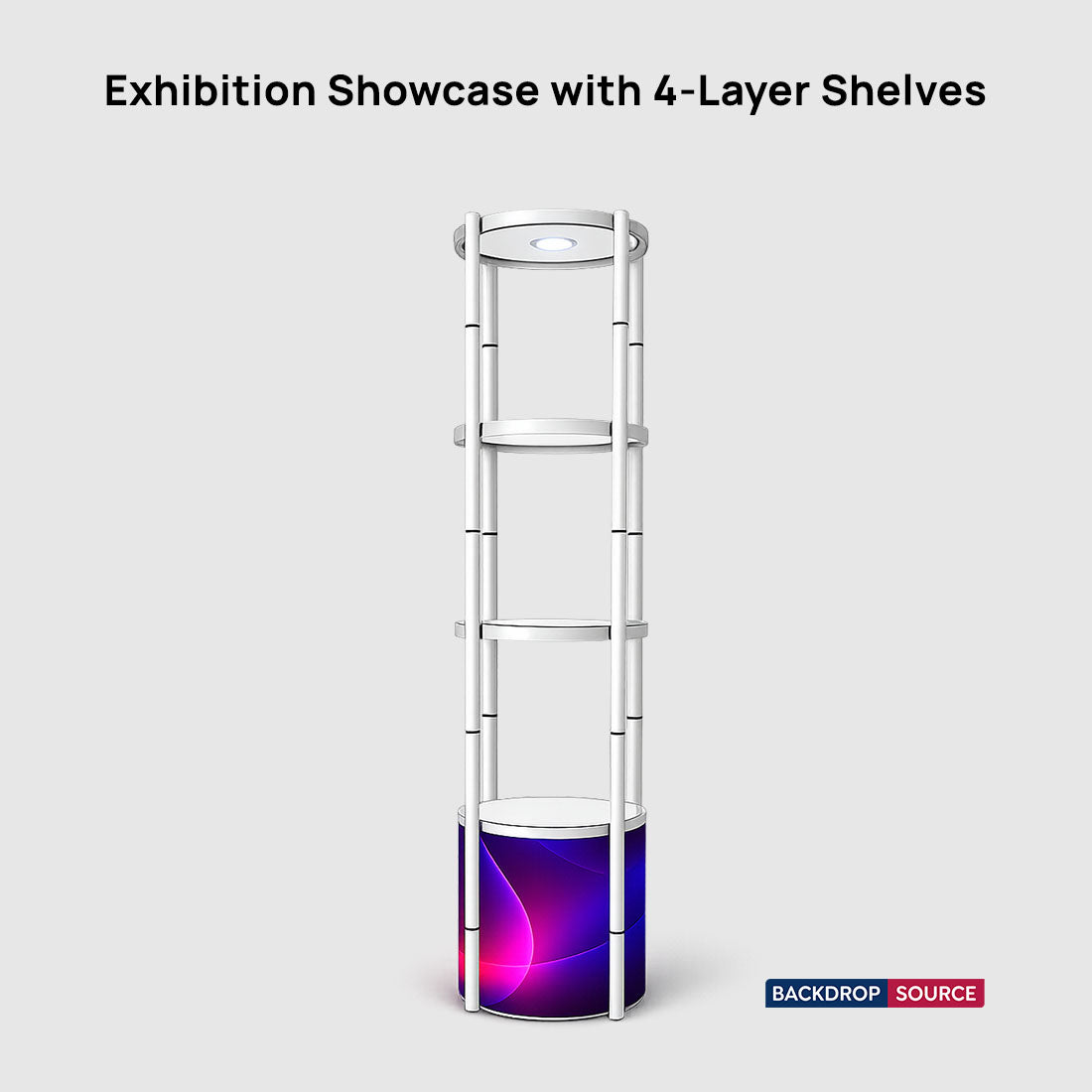 Ausstellungsdisplay mit 4-lagigen Regalböden