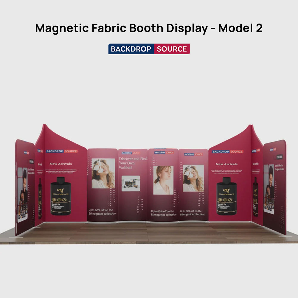Magnetisches Stoff-Messestandsystem – Modell 2 (6m x 6m)