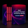 360° individuell bedruckter Messestand mit LED-Beleuchtung