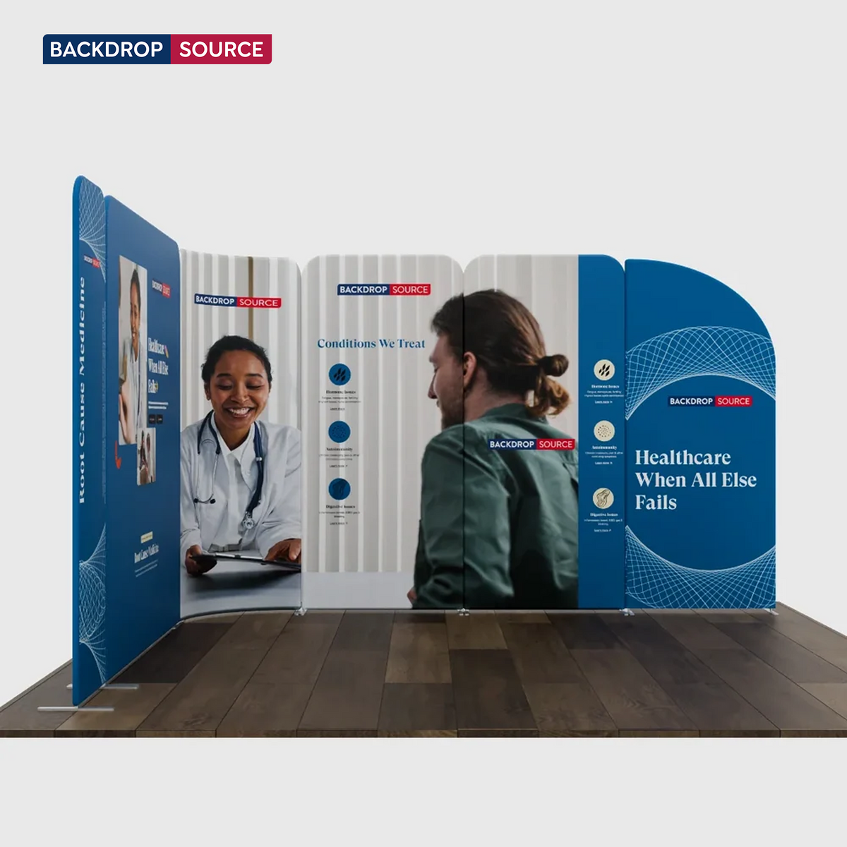 Magnetisches Stoff-Messestandsystem – Modell 3 (3m x 3m)