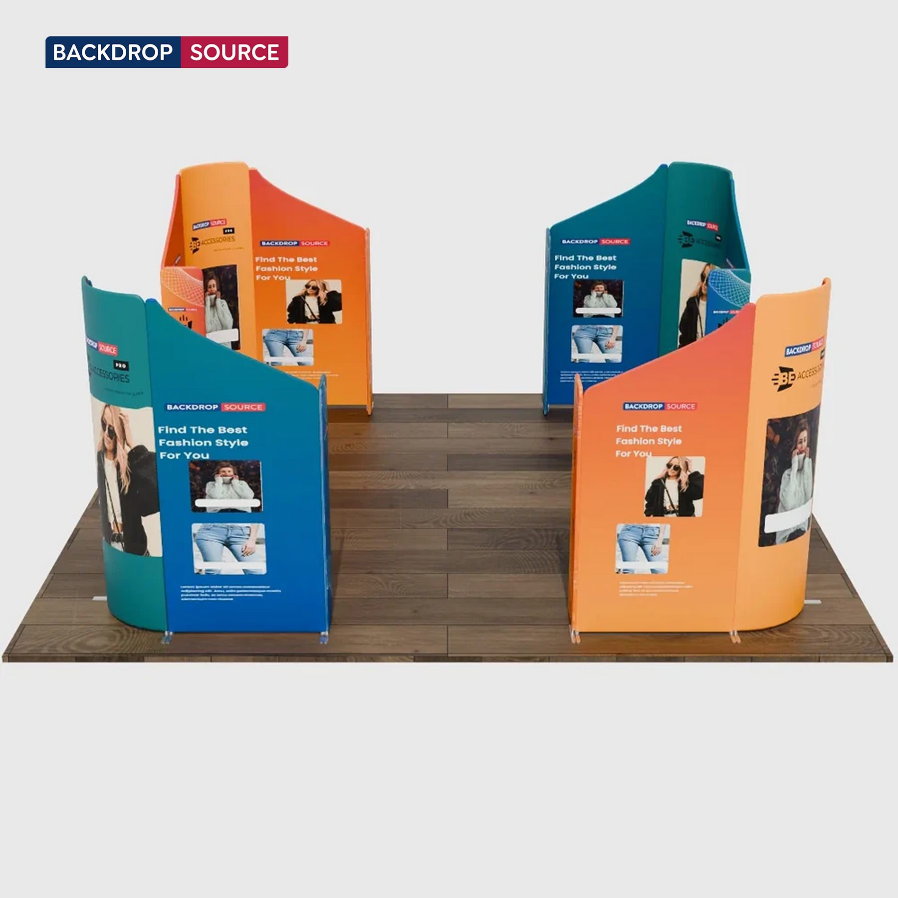Magnetisches Stoff-Messestandsystem – Modell 5 (6m x 6m)