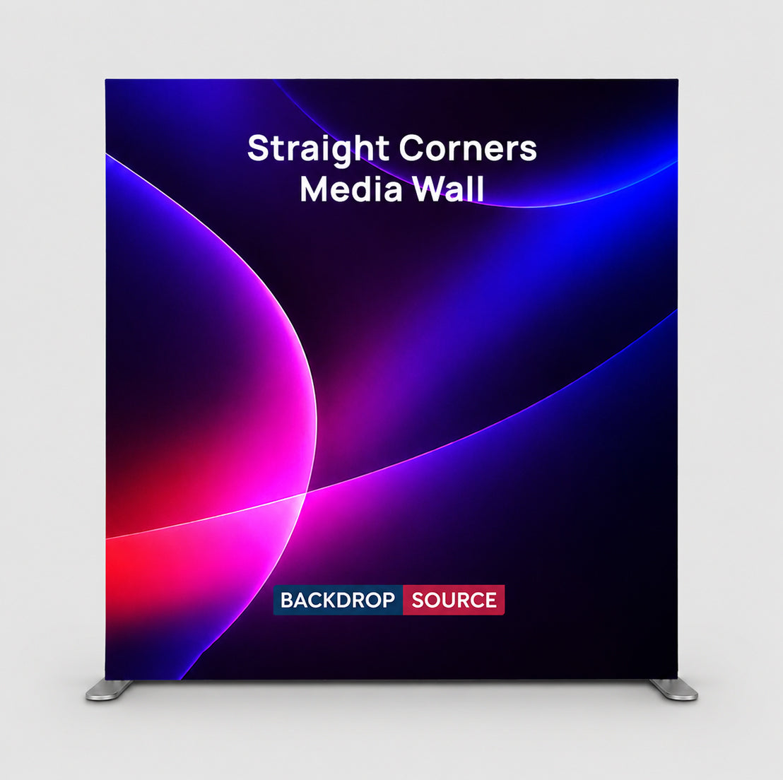 Portable Straight Media Wall – Square Corners