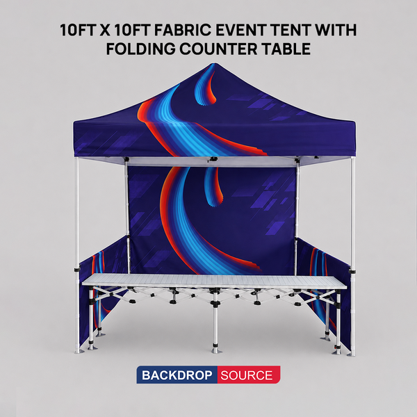 3m x 3m Stoff-Veranstaltungszelt mit klappbarem Stehtisch