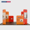 Magnetisches Stoff-Messestandsystem – Modell 1 (4m x 3m)
