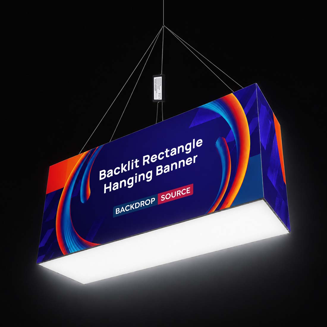 Hinterleuchtetes rechteckiges Hängebanner