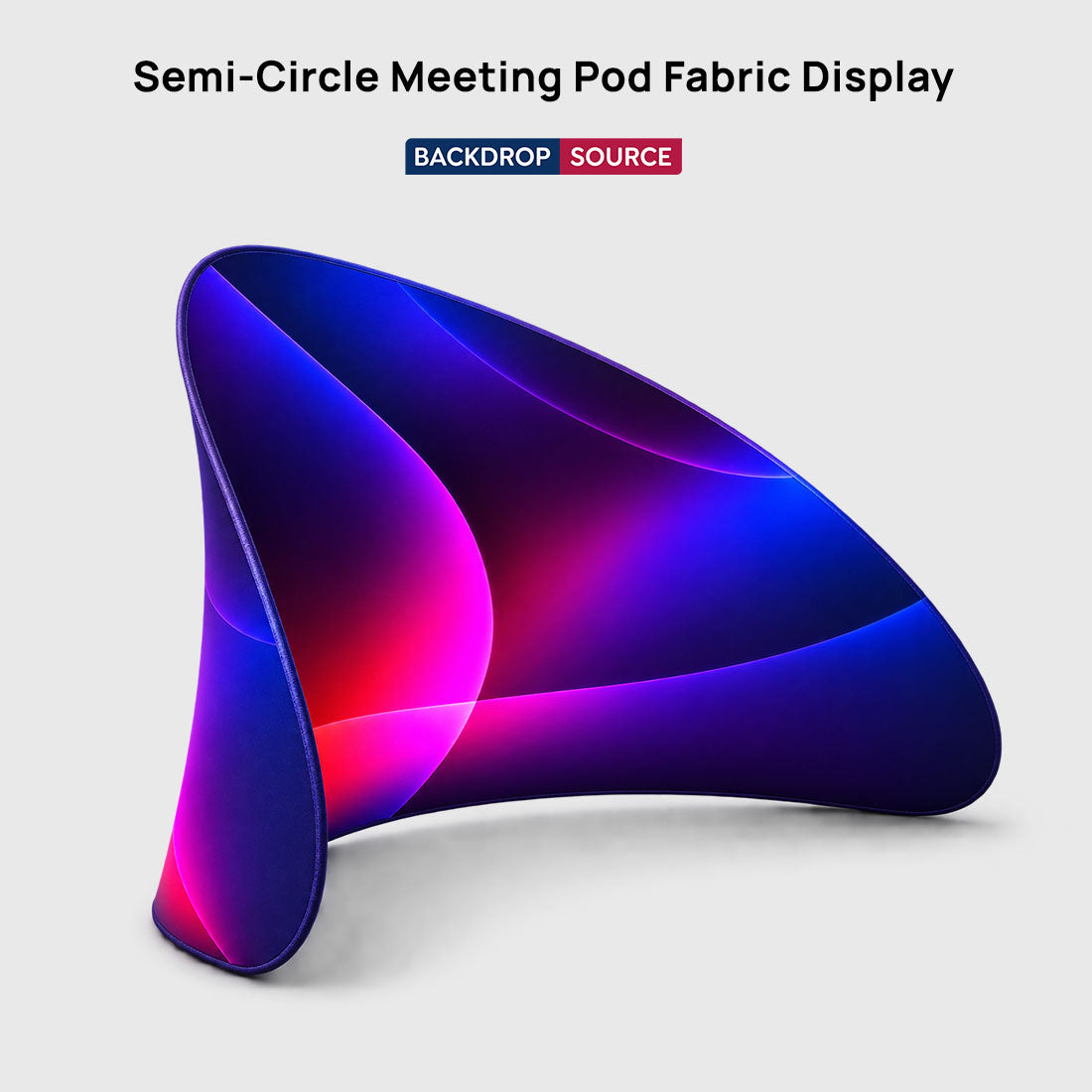 Halbrundes Meeting-Pod-Display aus Stoff