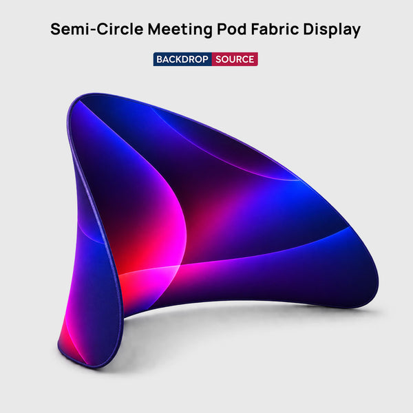 Halbrundes Meeting-Pod-Display aus Stoff