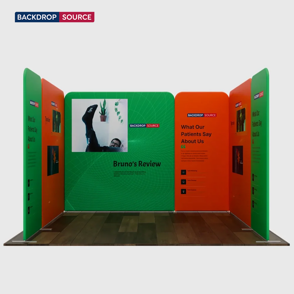 Magnetisches Stoff-Messestandsystem – Modell 2 (3m x 3m)