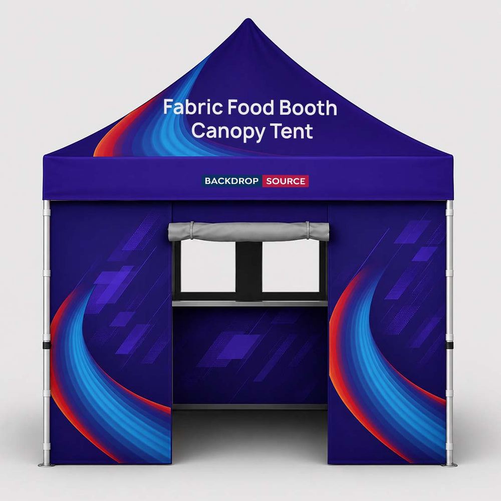 Stoff-Überdachungszelt für einen 3m x 3m großen Food-Messestand