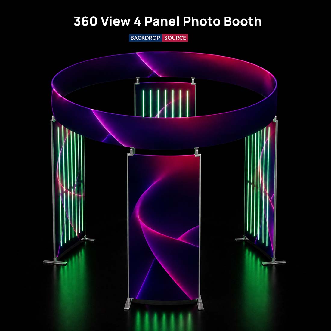 360-Grad-Ansicht 4-Panel-Fotokabinengehäuse