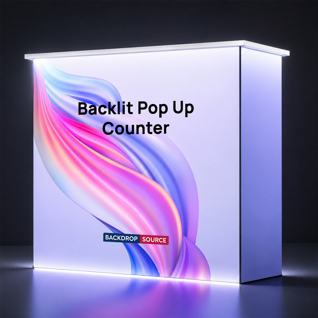 Hinterleuchtete SEG-Stoff-Popup-Theke
