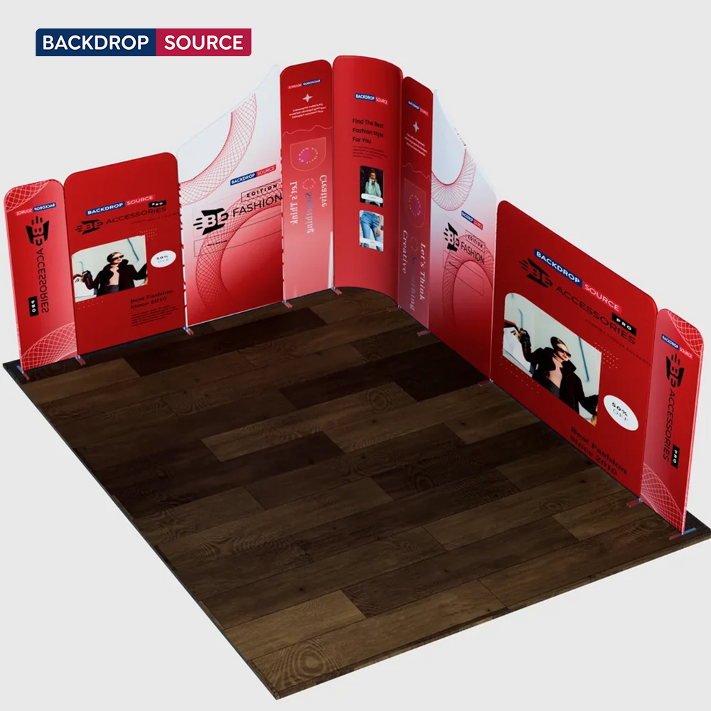 Magnetisches Stoff-Messestandsystem – Modell 5 (4 x 4m)