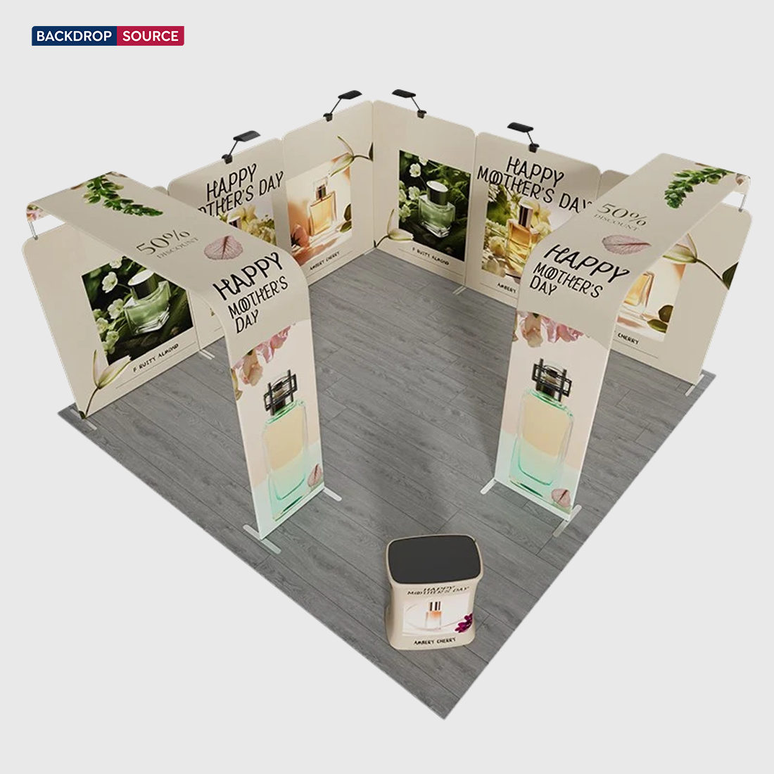 Modulare Messestand-Sets 6m x 6m – Modell 19