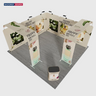 Modulare Messestand-Sets 6m x 6m – Modell 19