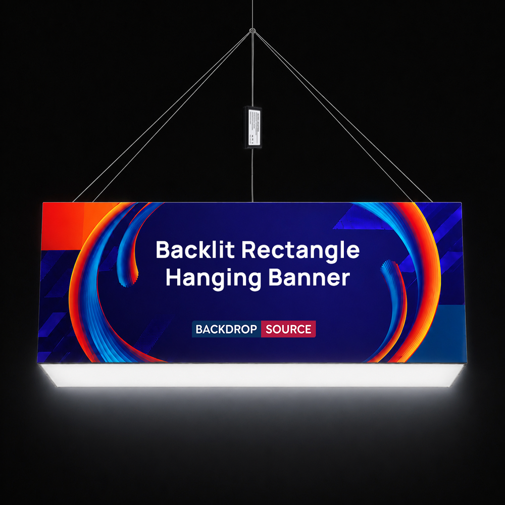 Hinterleuchtetes rechteckiges Hängebanner