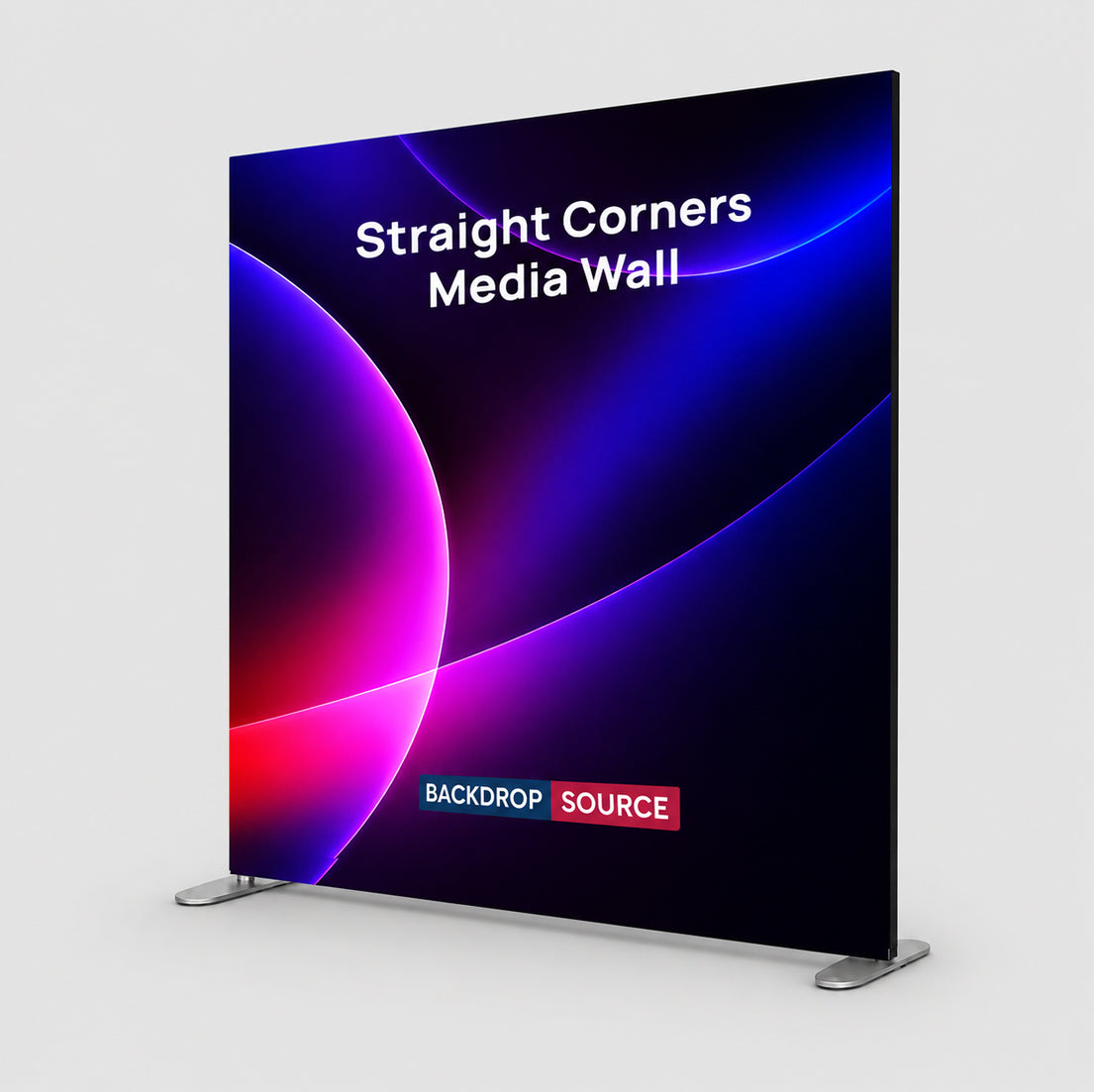 Portable Straight Media Wall – Square Corners
