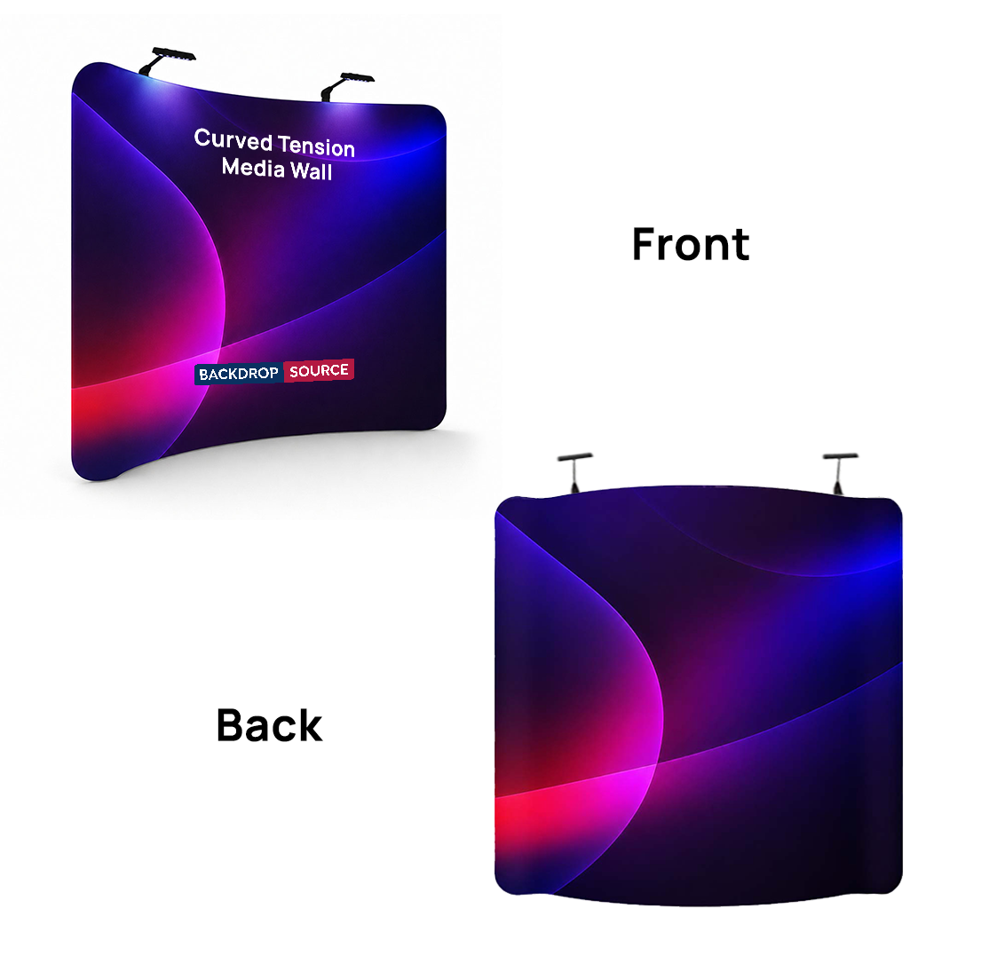 Premium Curved Backwall Kit with Clamping Lights