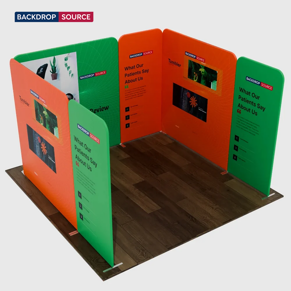 Magnetisches Stoff-Messestandsystem – Modell 2 (3m x 3m)