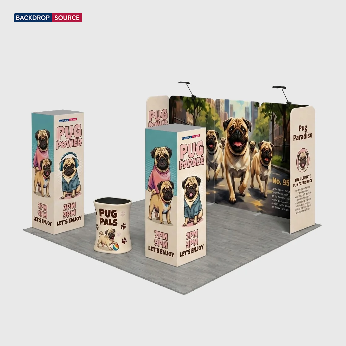 Modulare Messestand-Sets 6m x 6m – Modell 18