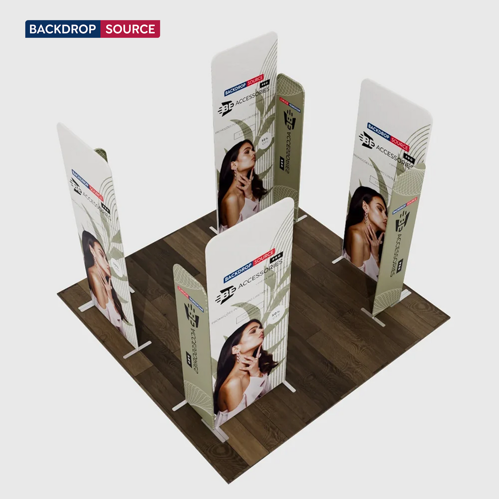 Magnetisches Stoff-Messestandsystem – Modell 4 (3m x 3m)