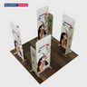 Magnetisches Stoff-Messestandsystem – Modell 4 (3m x 3m)