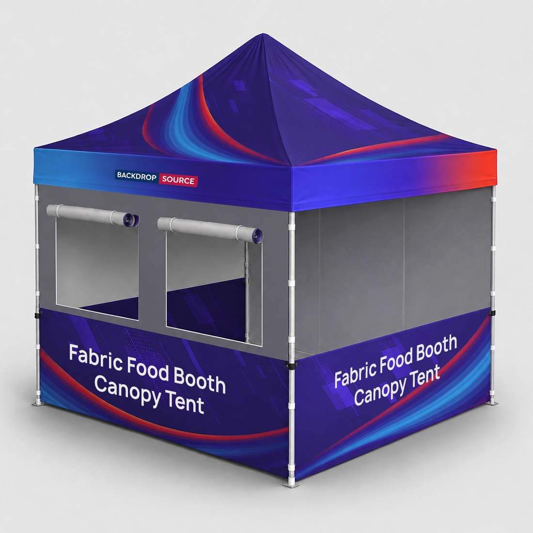 Stoff-Überdachungszelt für einen 3m x 3m großen Food-Messestand