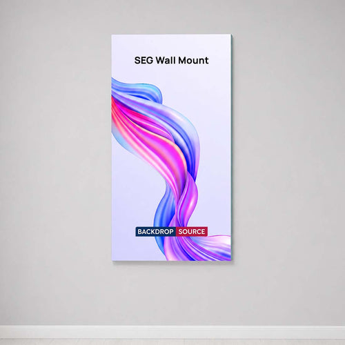 Wandmontiertes SEG-Spannstoffdisplay – 120 mm Tiefe