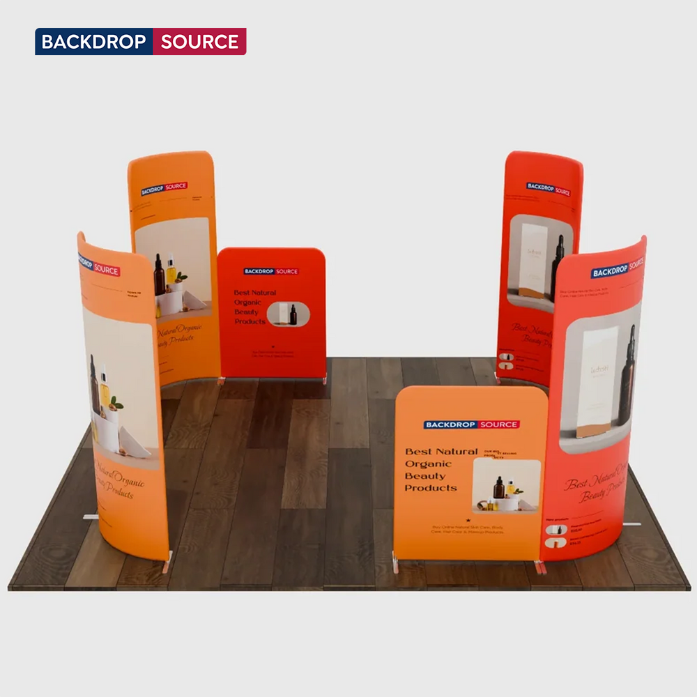 Magnetisches Stoff-Messestandsystem – Modell 1 (4m x 3m)