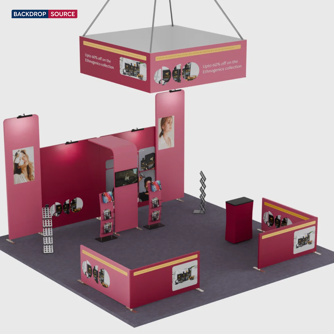 Modulare Messestand-Sets 6m x 6m – Modell 07