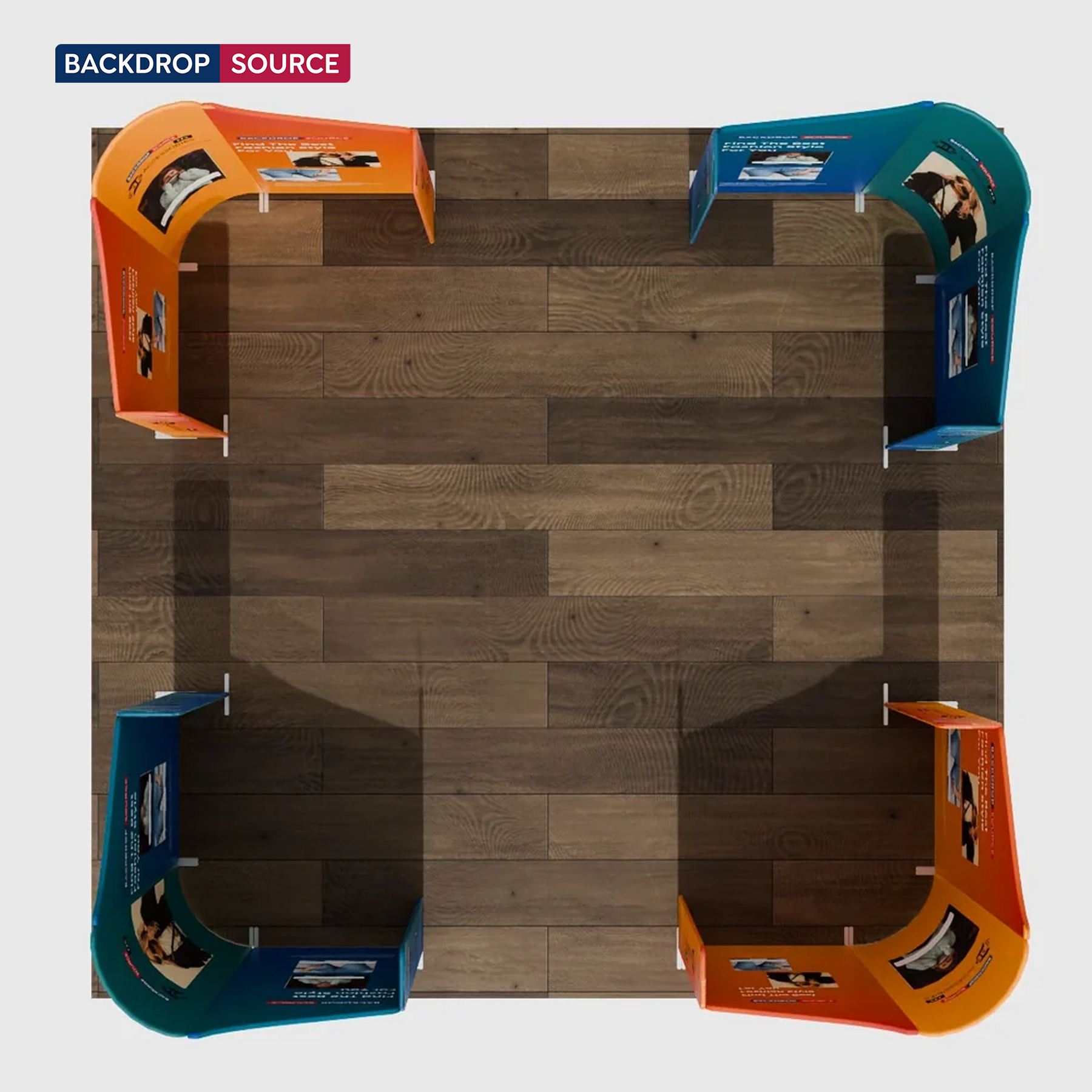 Magnetisches Stoff-Messestandsystem – Modell 5 (6m x 6m)