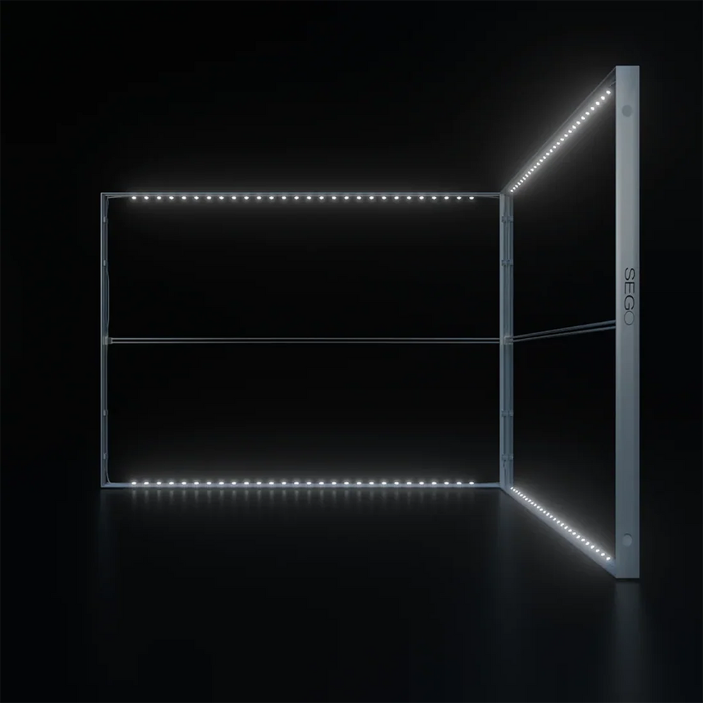 SEGO hinterleuchteter Messestand 3m x 3m – Modell 4