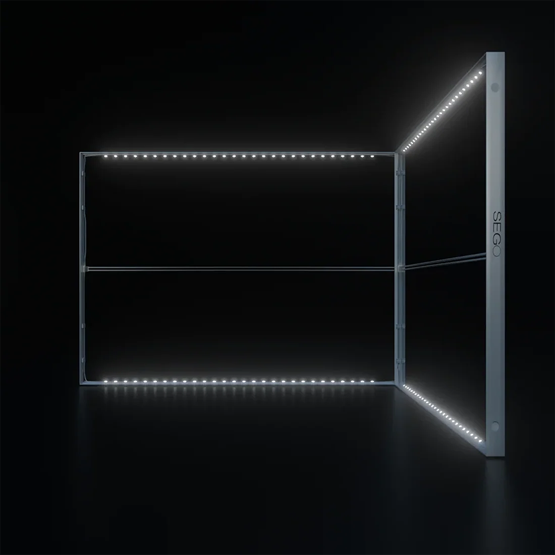 SEGO hinterleuchteter Messestand 3m x 3m – Modell 4