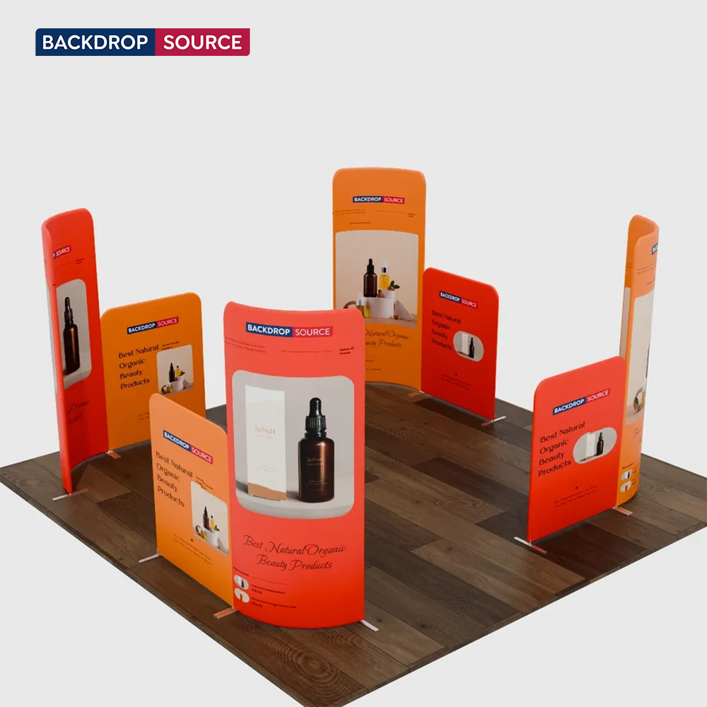 Magnetisches Stoff-Messestandsystem – Modell 1 (4m x 3m)