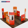 Magnetisches Stoff-Messestandsystem – Modell 1 (4m x 3m)