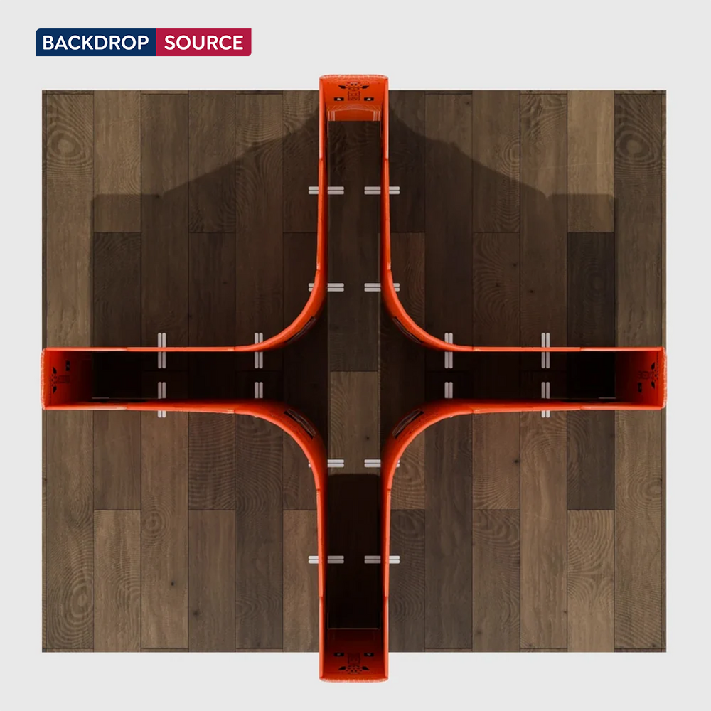 Magnetisches Stoff-Messestandsystem – Modell 4 (5m x 5m)