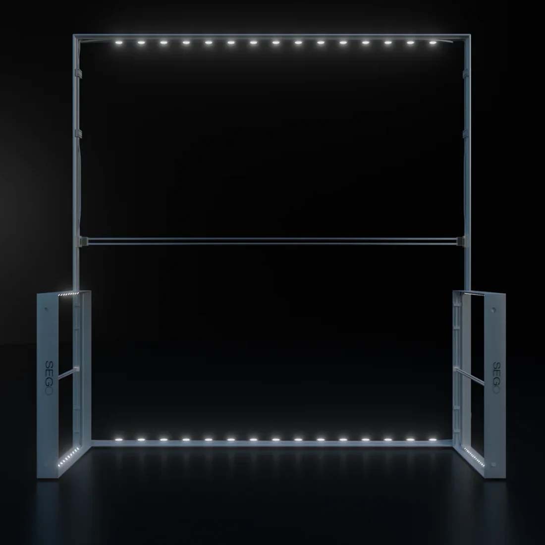 SEGO hinterleuchteter Messestand 3m x 3m – Modell 3